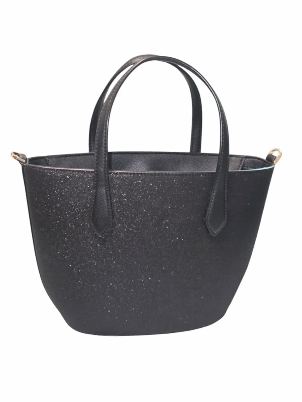 Kate Spade Black Glitter Satchel W/ Matching BiFold Wallet NWOT